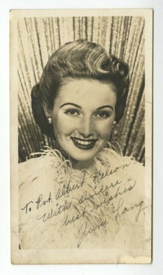 June Lang - Classic Hollywood Actress - Autographed 3x6 Photograph