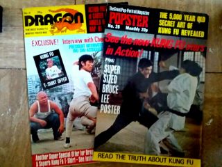 Two Rare Vintage Giant Poster Magazines Bruce Lee