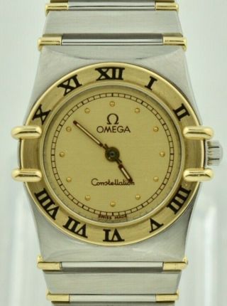 Ladies Omega Constellation 795.  1080 Stainless Steel & 18k Gold 22mm Quartz Watch