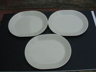3 Corelle Sandstone Beige Oval Platters 12 1/8 " X 10 " Corning