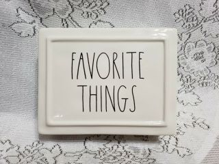 Rae Dunn " Favorite Things " Ceramic Lidded Trinket/ Jewelry Box