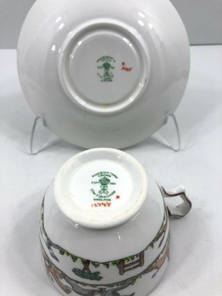 Crown Staffordshire England Bone China HUNTING SCENE Coffee Cup and Saucer Set B 2