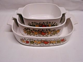 3 Corning Ware Spice Of Life Bowls