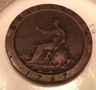 1797 Great Britain One Penny Foreign Coin Take A Look