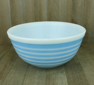 Vintage Pyrex Turquoise Blue Rainbow Stripe 403 Mixing Bowl 2 1/2 Qt