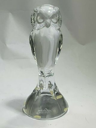 Vintage Sevres France Crystal The Wise Owl Paperweight Figurine 6 1/2 "