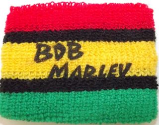 Bob Marley Old Og Vtg 1980`s Printed Sweatband/wristband (not Patch Shirt Badge)
