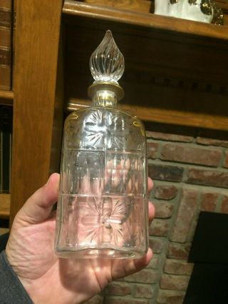 Antique Daum Nancy Art Glass Decanter - Signed and Painted in Gold Highlights 3