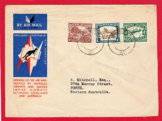 South Africa Air Mail1934 Imperial Airways First Flight Cover Johannesb To Perth