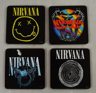 Boxed Set of 4 Collectable NIRVANA Drinks Coasters.  Officially Licensed. 2