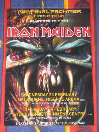 Iron Maiden - 2011 Australian Tour - Laminated Tour Poster