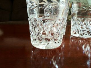 Crystal Cut Double Old Fashioned Whiskey Scotch Glasses Set Of 3 Diamond & Vines 3