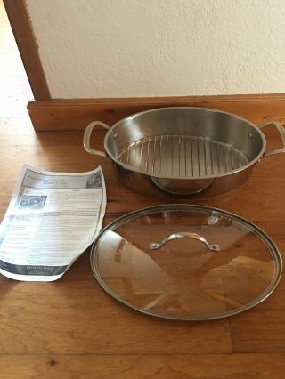 Princess House Stainless Steel Classic 5 - Qt Oval Roaster & Rack No Box