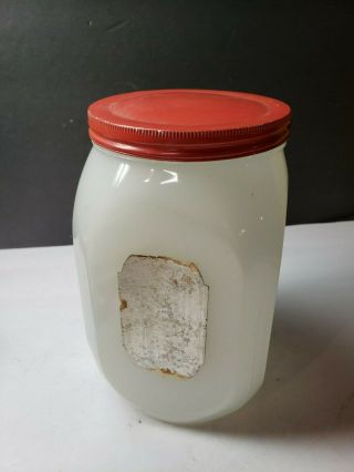 Vintage Anchor Hocking Clambroth White Kitchen Canister Glass