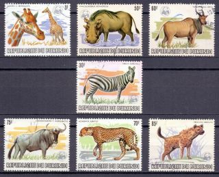 Burundi 1983 Wwf Overprints - Composition Of 7 Better Stamps -