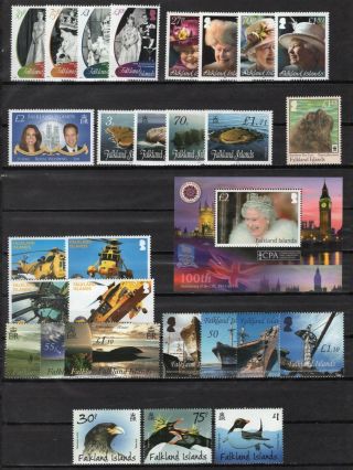 Falkland Islands Group Of Modern Mnh Stamps,  2 Souvenir Sheets Cv$120