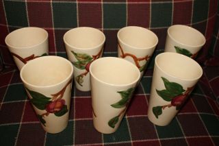 Vintage Franciscan Apple 5 1/4 Inch Tall Cups Mugs Set Of 7