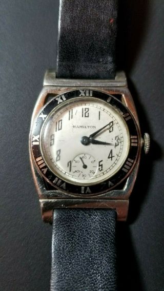 14k White Gold Hamilton Wristwatch 19j 979 Movement Piping Rock 1930s