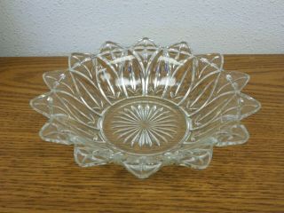 Vintage 1950’s Federal Glass Petal Pattern Crystal Clear 8 " Bowl Dish