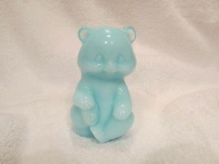 Fenton Light Blue Glossy Bear.  Harder To Find.  No Chips,  Cracks Or Repairs
