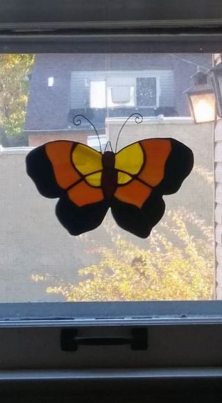 Monarch Butterfly Stained glass suncatcher,  hand crafted 2
