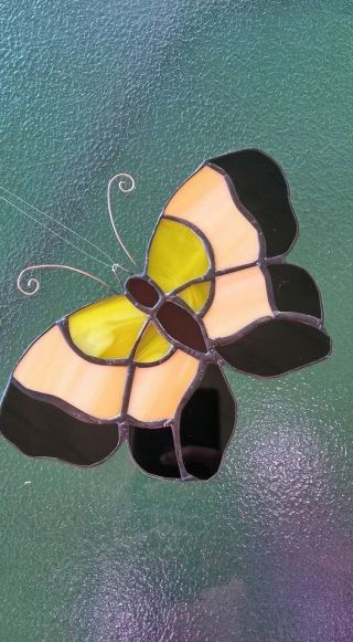 Monarch Butterfly Stained glass suncatcher,  hand crafted 3