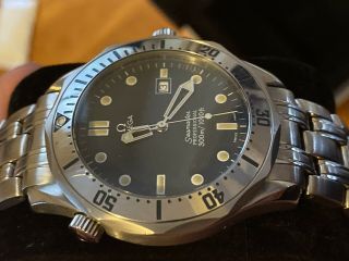 Omega Seamaster 2531.  80.  00 Wrist Watch For Men Dark Bluish Gray Luminescent Dial