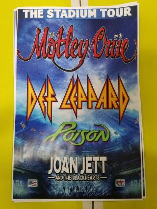Motley Crue 2020 Stadium Tour Promo Concert 11x17 Poster Def Leppard Poison