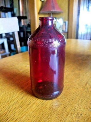 Vintage Royal Ruby Red Schlitz Beer Bottle Anchor Hocking.