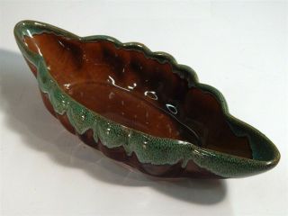 Vintage Anna Van Briggle Brown And Green Drip Glaze Console/centerpiece Bowl