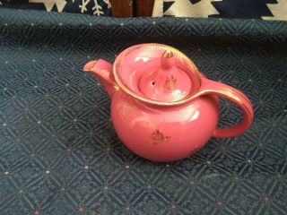 Hall China Windshield Gold Label 6 Cup Teapot 1940 