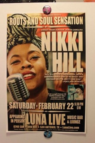 Nikki Hill San Antonio Tx (2014) Concert Poster Soul Blues Rock & Roll