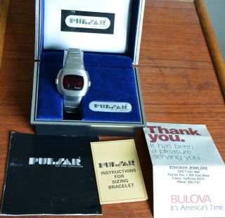 Vintage Pulsar Led Watch P3 Stainless Steel Time And Date,  Swiss Case