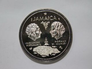 Jamaica 1972 $10 Dollars Proof Toned Silver World Coin 