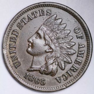1865 Indian Head Small Cent Choice Au,  /unc E112 Ket