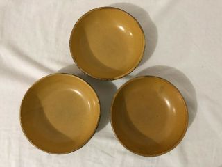 McCoy Set of 3 Vintage Stoneware Pottery Bowls Made in USA Mustard Yellow,  Brown 2