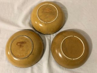 McCoy Set of 3 Vintage Stoneware Pottery Bowls Made in USA Mustard Yellow,  Brown 3