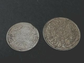 Morocco,  1,  1/2 Dirhams,  1313 Ah,  My Aziz,  Alaouites Siver Coins