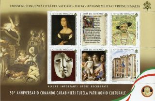 Vatican City 2019 Mnh Carabinieri Art Squad Tpc 1v M/s Police Paintings Stamps