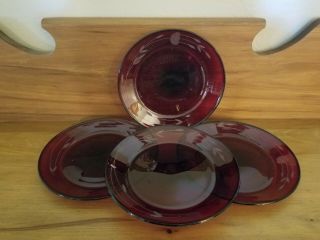 Princess House Ruby Red Heritage Set Of 4 Luncheon Plates