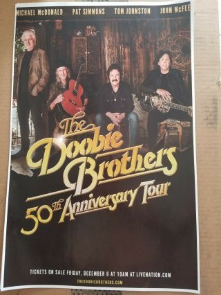 Doobie Brothers 11x17 50th Anniversary Promo Concert Tour Poster Tickets Lp