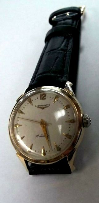 Vintage 1954 Longines Mens Swiss 14k Solid Gold Automatic Watch Local Estate Pc