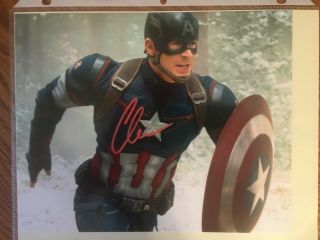 Chris Evans " Captain America " Signed Photo With