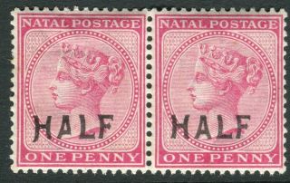 Natal - 1895 ½d On 1d Rose Left Hand Stamp With Lower Left Limb To H Sg 125 - 125b
