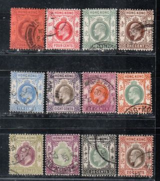 1904 - 11 British Colony In China Stamps,  Hong Kong Keviii 1c To $1,