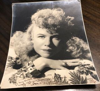 1946 Inscribed Signed Sepia Photo Unknown Golden Age Actress Phoebe Kinky Hair