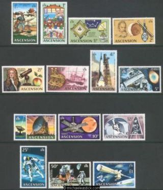 1971 Ascension Island Spacetravel Definitives,  Set Of 14,  Sg 135 - 48 Muh