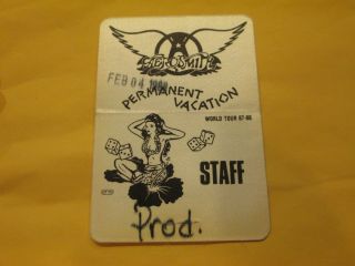 Aerosmith - 1988 Permanent Vacation Tour - Staff Access - Backstage Pass