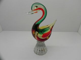 Collectable Vintage Murano Swan Glass Ornament Made In Italy