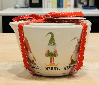 Rae Dunn Magic Merry Mischief Gnome Nestling Measuring Cup Set 4 Elf Christmas